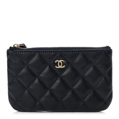 Chanel Caviar Quilted Small Cosmetic Case Navy 1 of 7