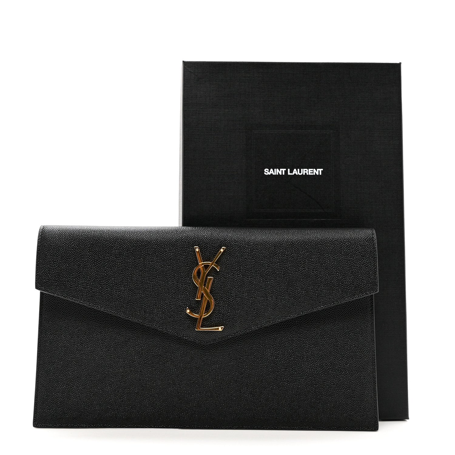 Saint Laurent Grain De Poudre Uptown Pouch Black 7 of 7