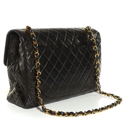 Chanel Lambskin Quilted XL Jumbo Flap Black 3 of 9