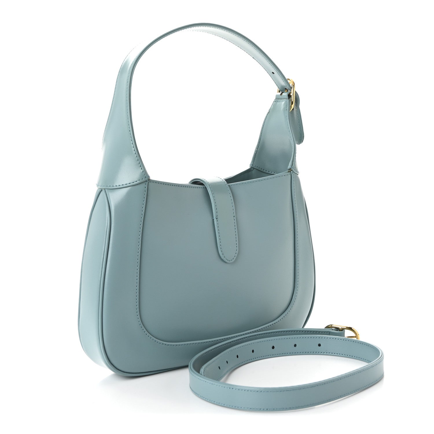 Gucci Boarded Dyana Lux Calfskin Small Jackie 1961 Hobo Dusty Azure 3 of 10