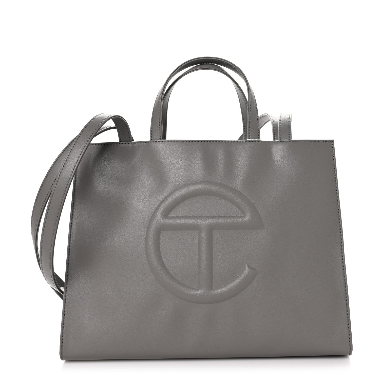 Telfar Vegan Leather Medium Shopping Bag Grey 1 of 8
