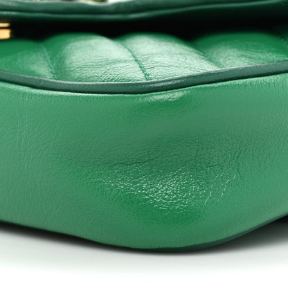Gucci Azalea Calfskin Enamel Matelasse Diagonal Super Mini Torchon GG Marmont Shoulder Bag New Shamarock Emerald 8 of 9