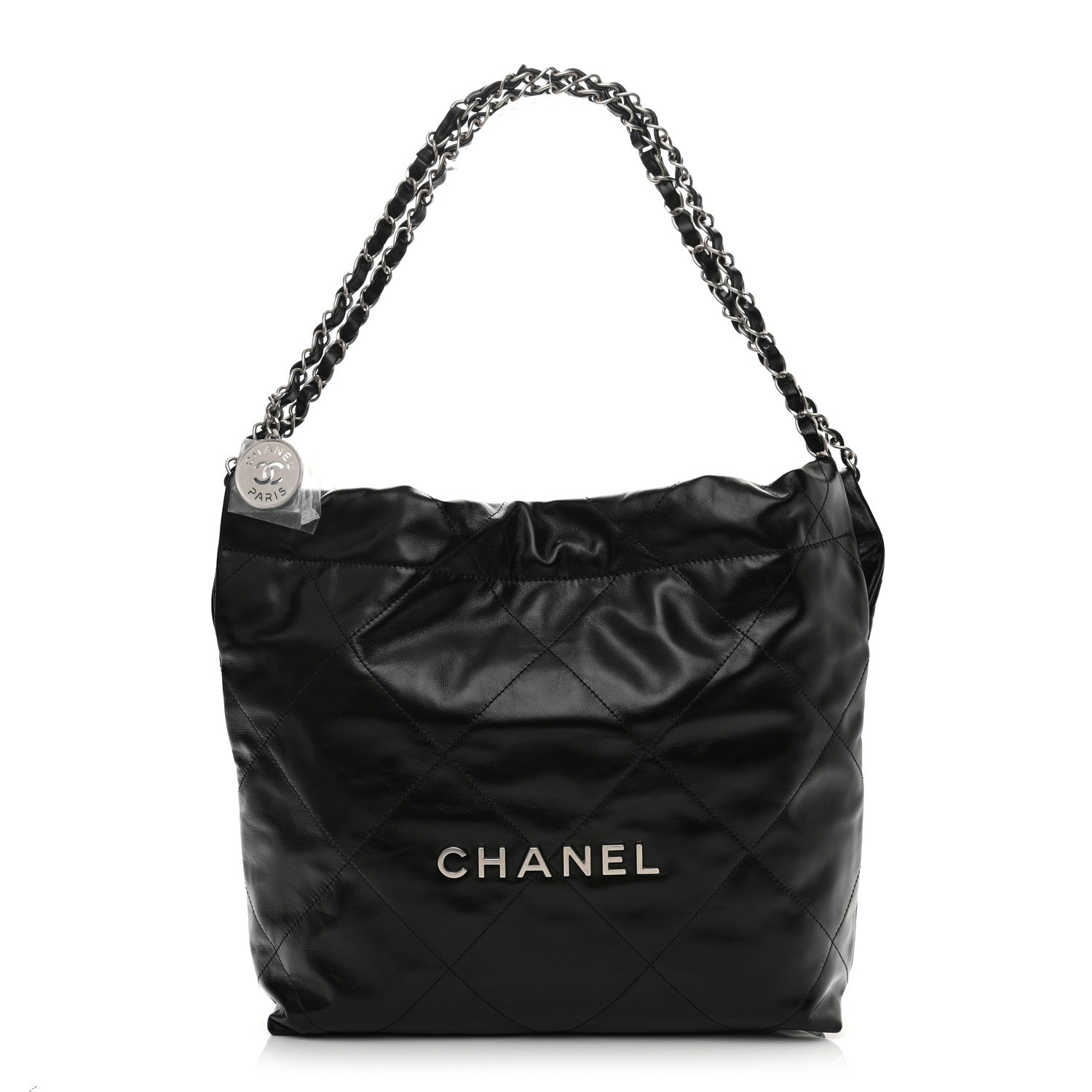 Chanel Shiny Calfskin Quilted Small Chanel 22 Black 3 of 11