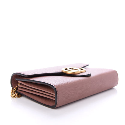 Gucci Cellarius Calfskin GG Marmont Chain Wallet Rosy Phard 4 of 9