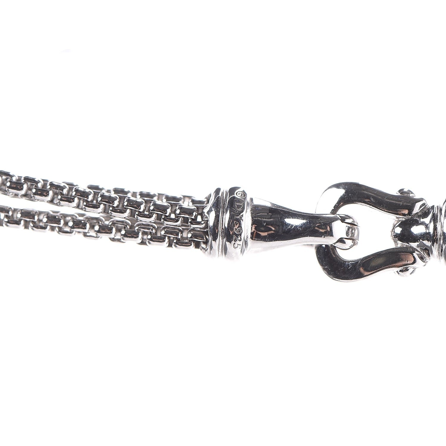 David Yurman Sterling Silver Pearl Box Chain Four Strand Necklace 6 of 6