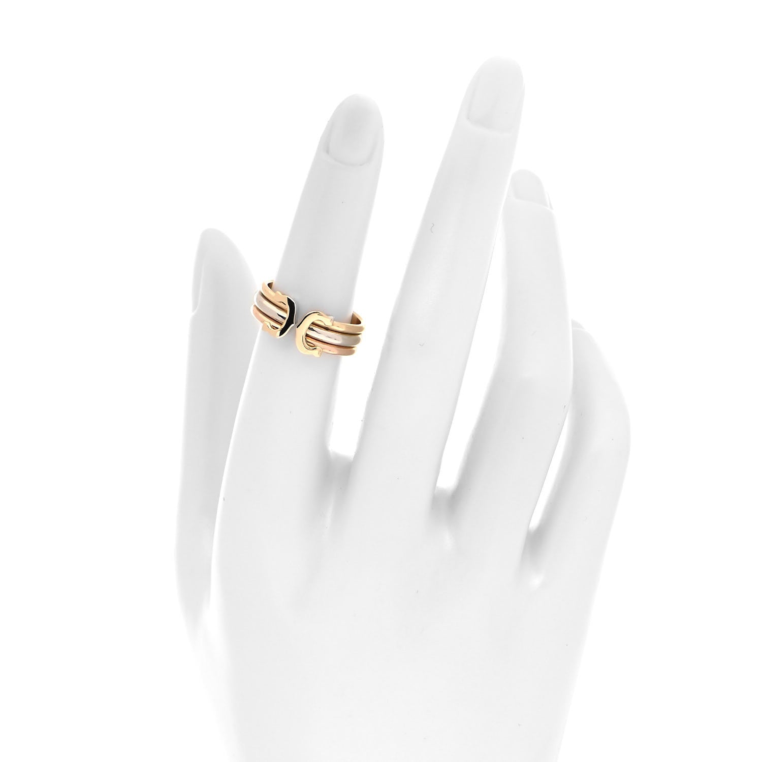 Cartier 18K Pink Yellow White Gold C De Cartier Ring 50 5.25 2 of 4