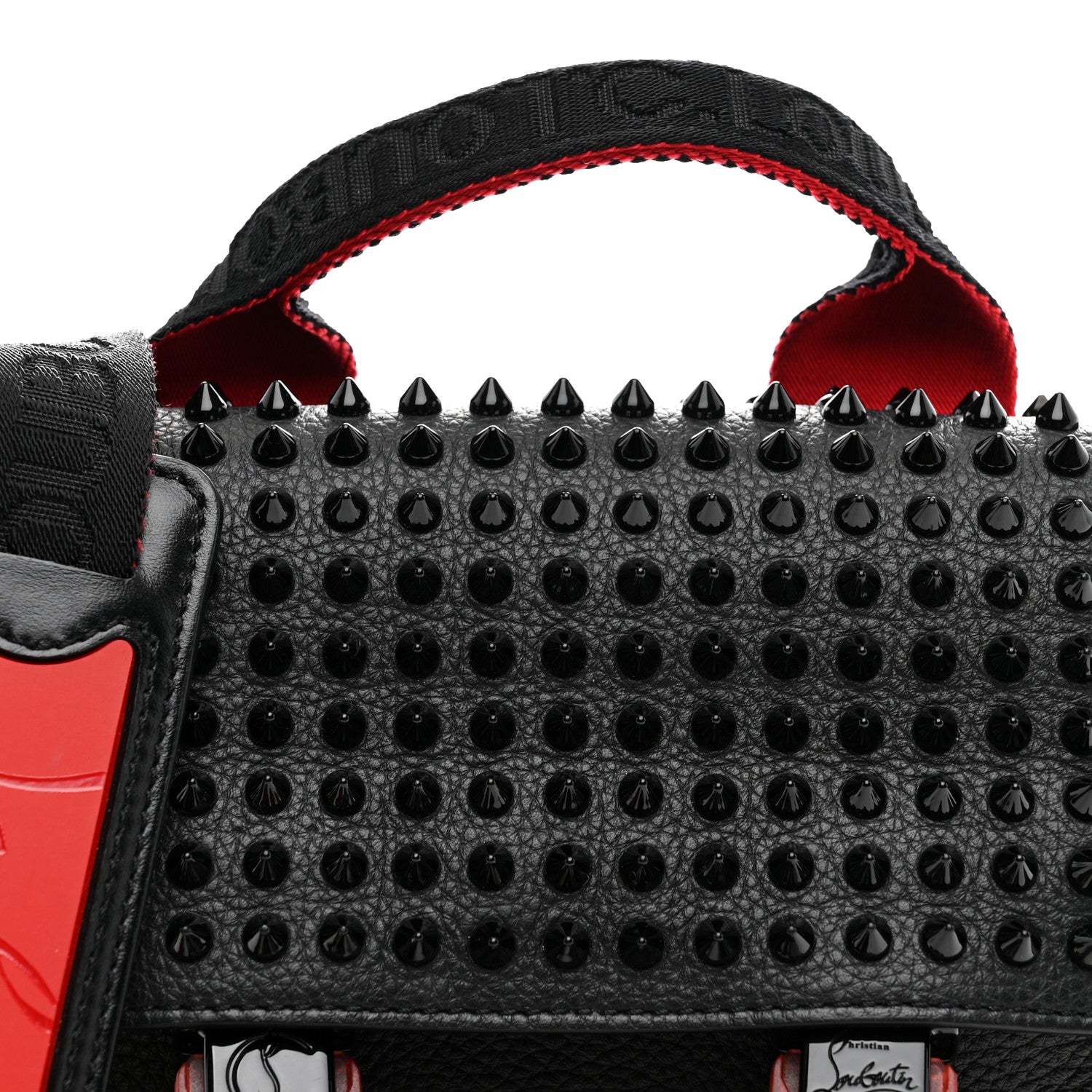 Christian Louboutin Calfskin Spikes Mini Loubiclic Messenger Black