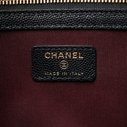 Chanel Caviar Quilted Large Cosmetic Case Black 6 of 9