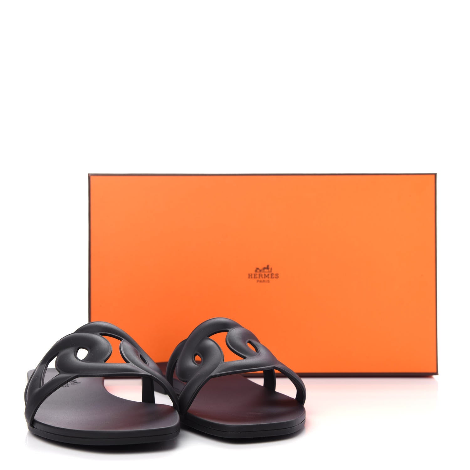 Hermes Rubber Aloha Sandals 36 Black 11 of 11