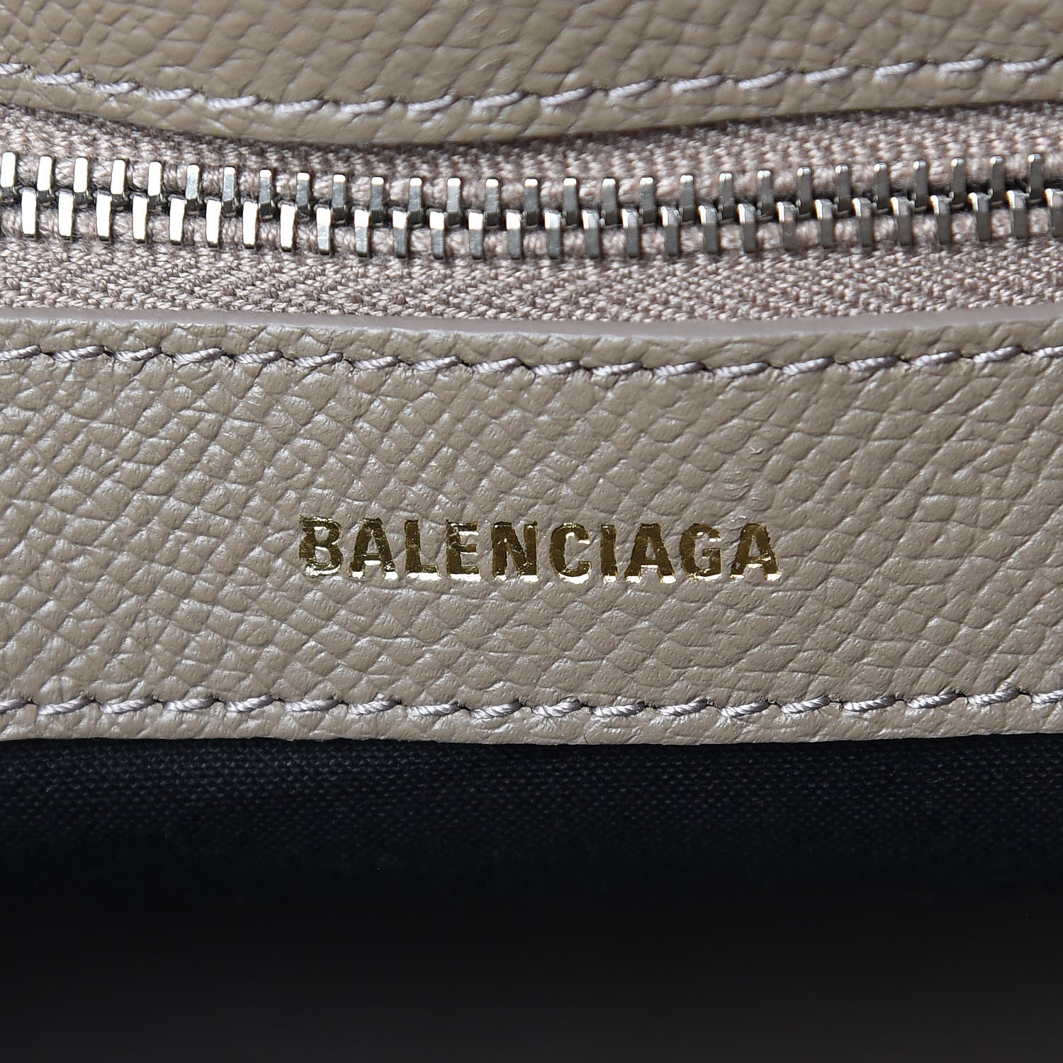 Balenciaga Signature Grained Calfskin Logo S Ville Top Handle Bag Mink Grey White 6 of 10