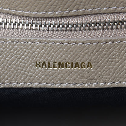 Balenciaga Signature Grained Calfskin Logo S Ville Top Handle Bag Mink Grey White 6 of 10