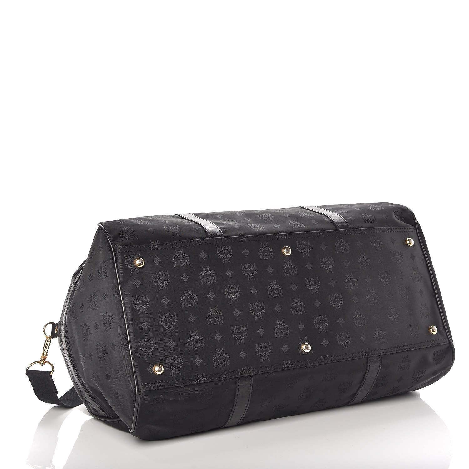 MCM Monogram Coated Canvas Weekender Black 4 of 8