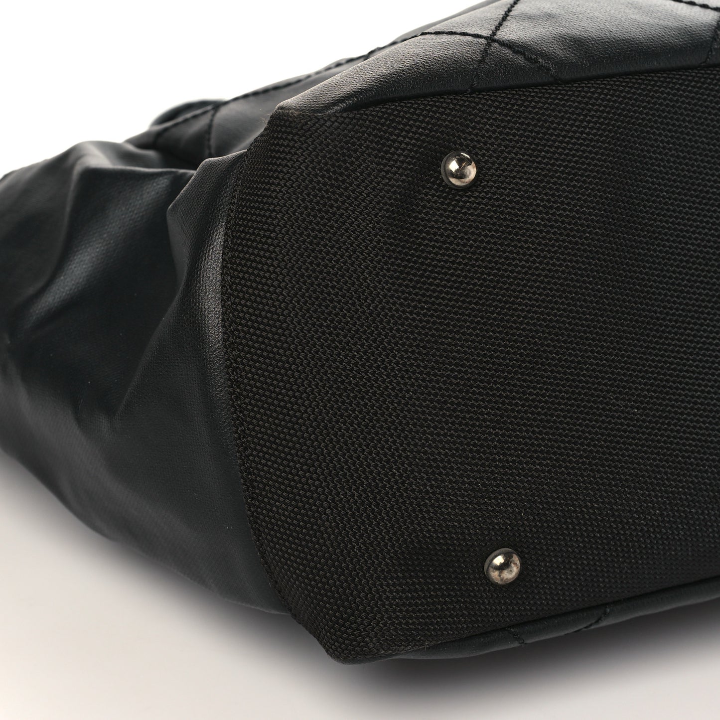 Coated Canvas Quilted Large Paris Biarritz Tote Black