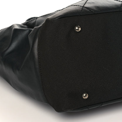 Chanel Coated Canvas Quilted Large Paris Biarritz Tote Black 9 of 11