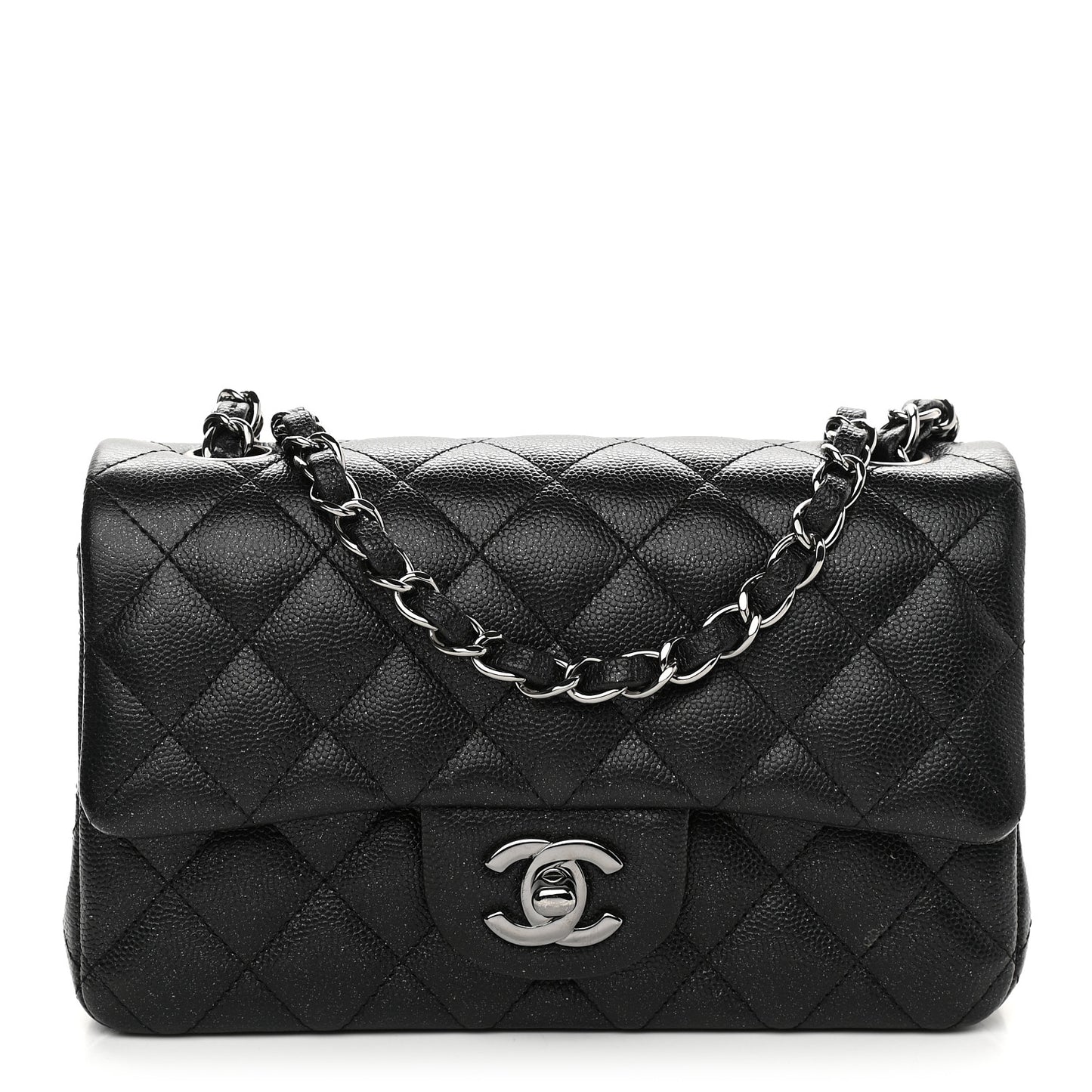 Caviar Quilted Mini Rectangular Flap Black