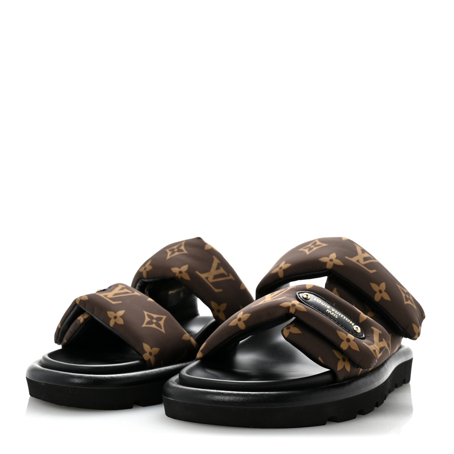 Louis Vuitton Nylon Monogram LV Pool Pillow Flat Comfort Mule 37 Cacao Brown 4 of 11