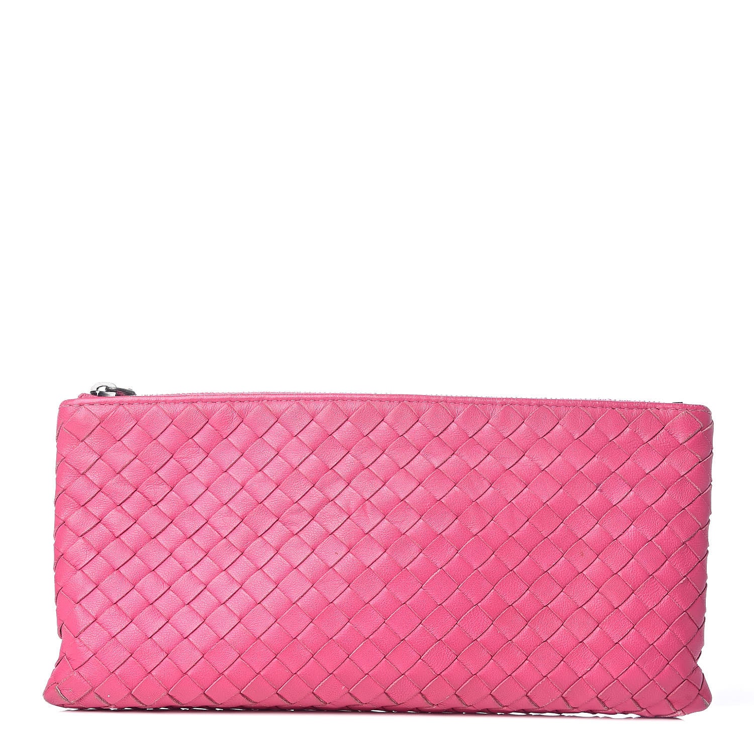 Bottega Veneta Nappa Intrecciato Flat Zip Pouch Rosa Shock 1 of 9