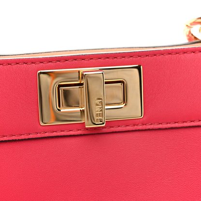 Fendi Vitello Seta Shiny Nappa Small Peekaboo I SEE U Satchel Lampone Light Rose 12 of 14