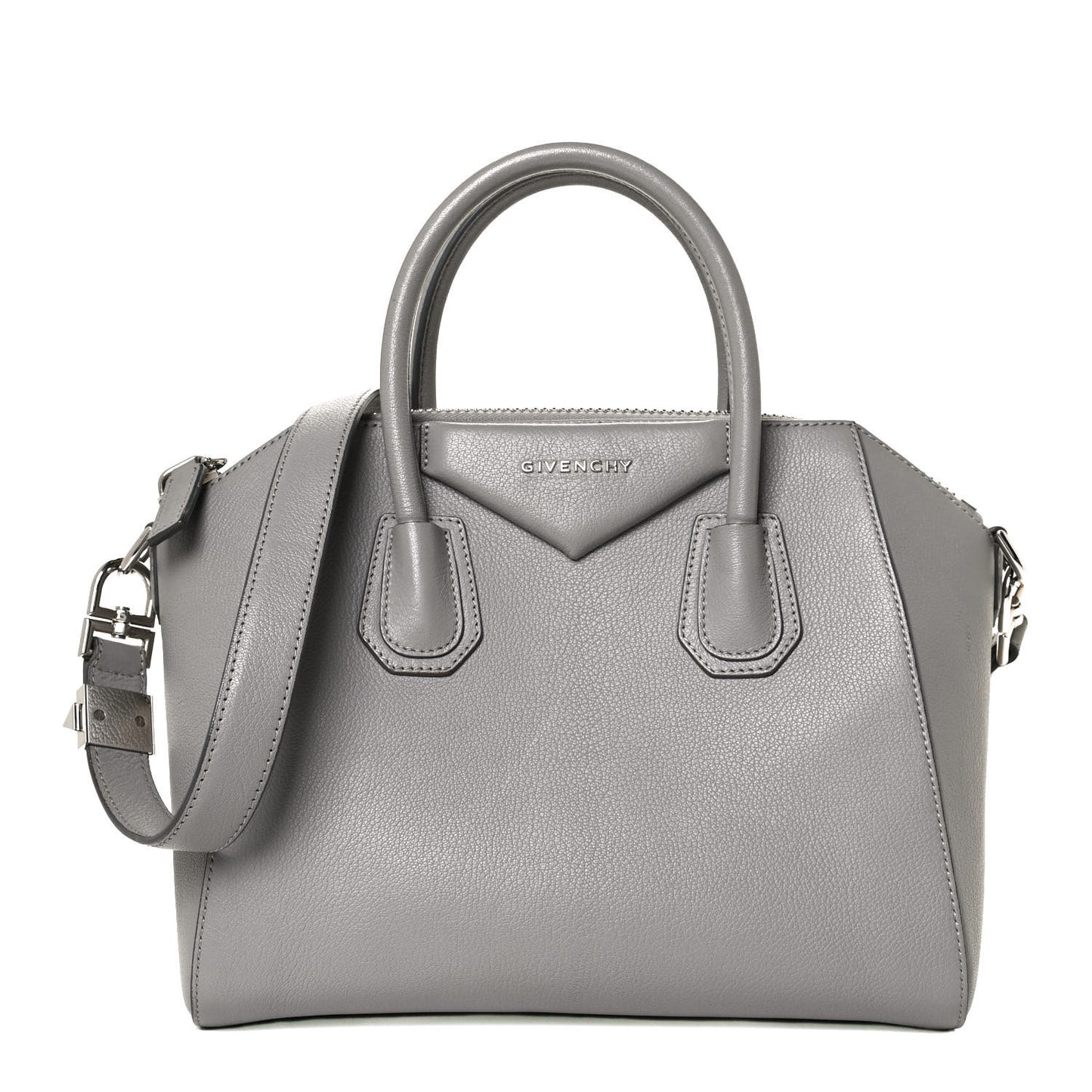 Sugar Goatskin Small Antigona Pearl Grey
