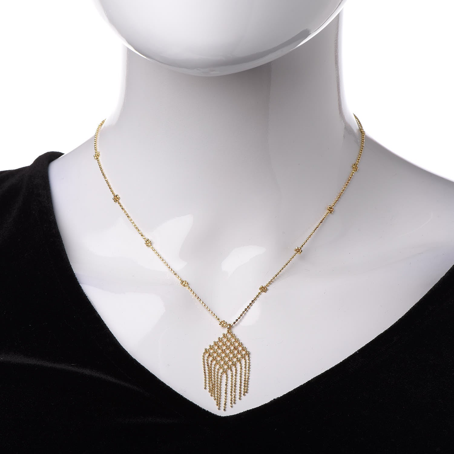 Tiffany 18K Yellow Gold Fringe Drop Pendant Necklace 2 of 5