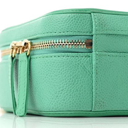 Chanel Caviar Quilted Medium CC Filigree Vanity Case Green 10 of 11