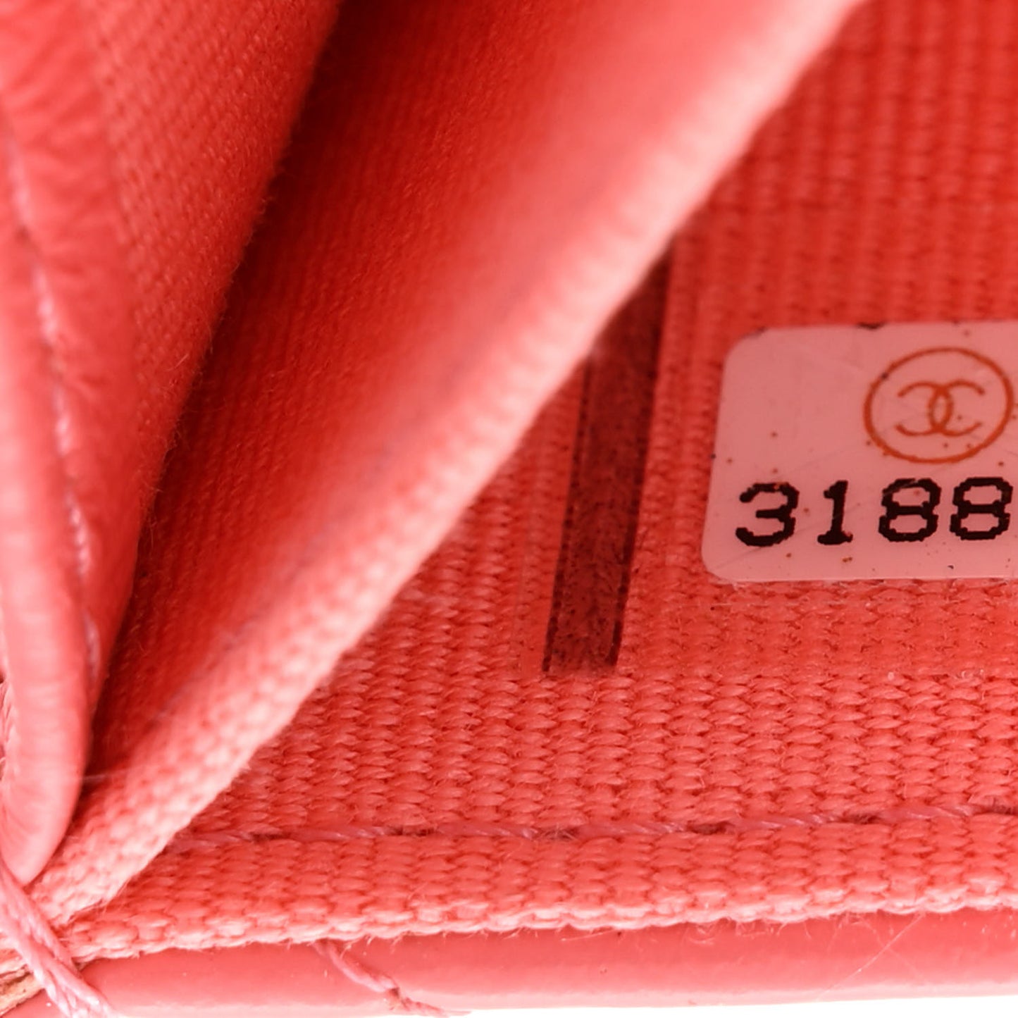 Lambskin Enamel Quilted Pending CC Card Holder On Chain Pink