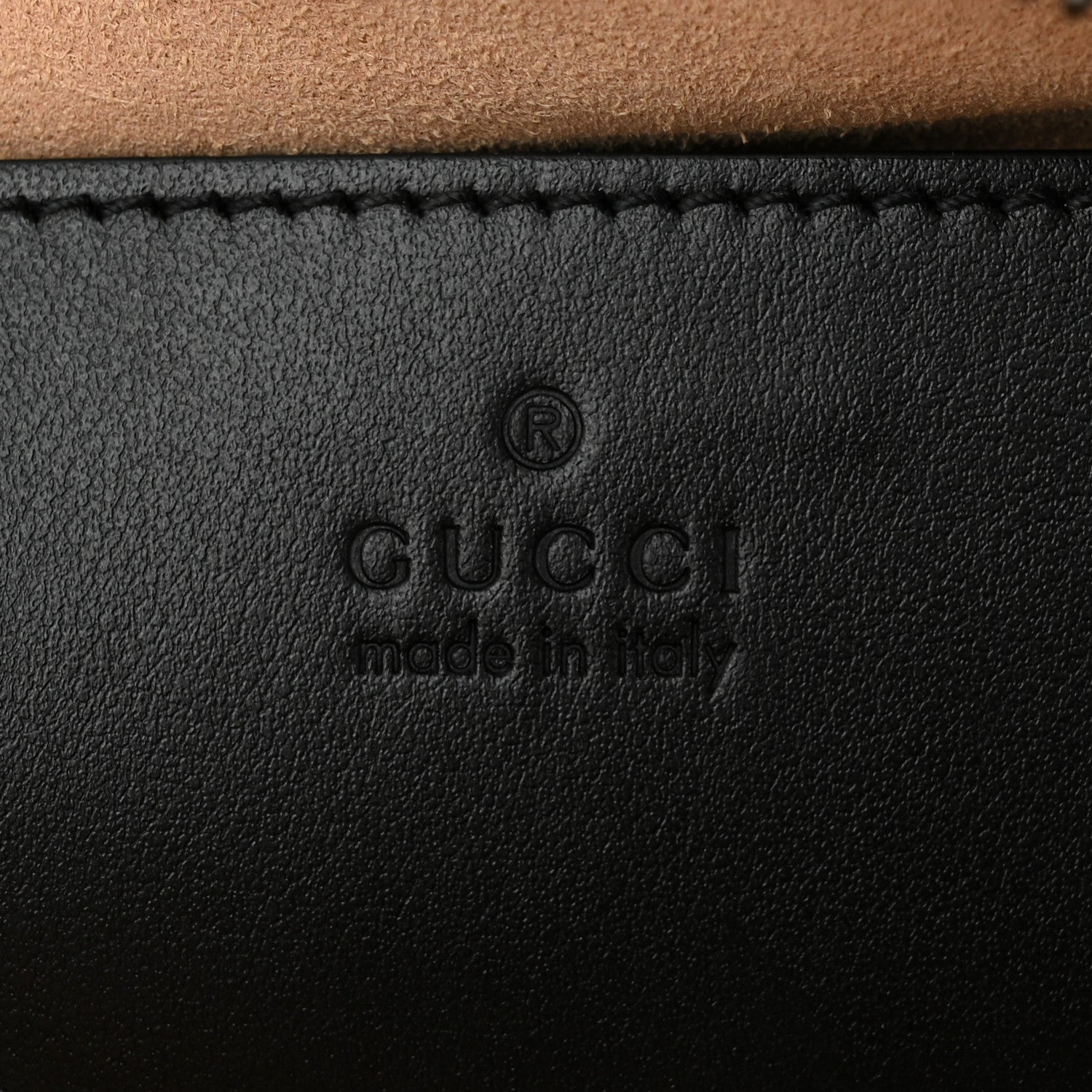 Gucci Calfskin Matelasse Small GG Marmont Chain Shoulder Bag Black 6 of 11