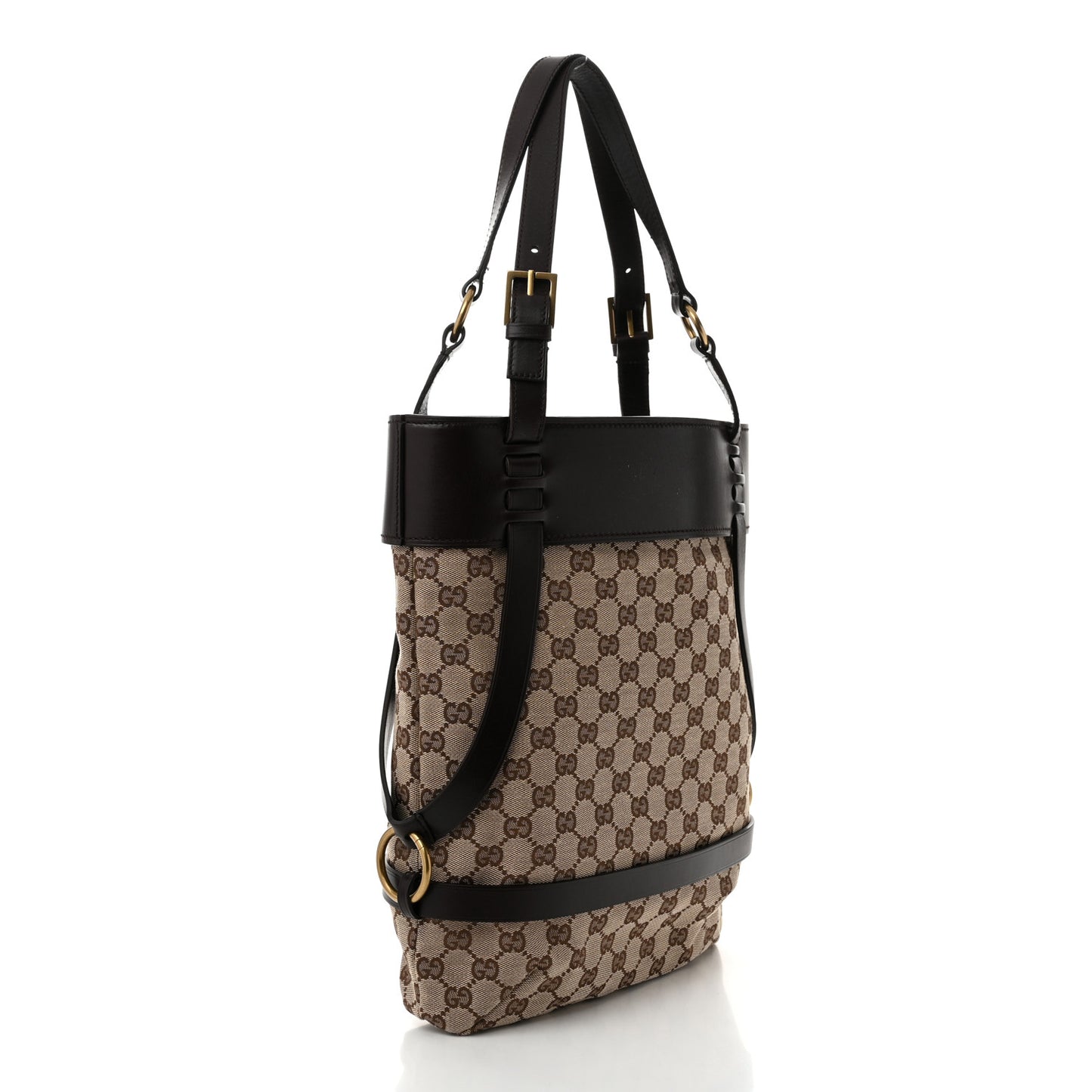 Monogram Calfskin Tote Dark Brown