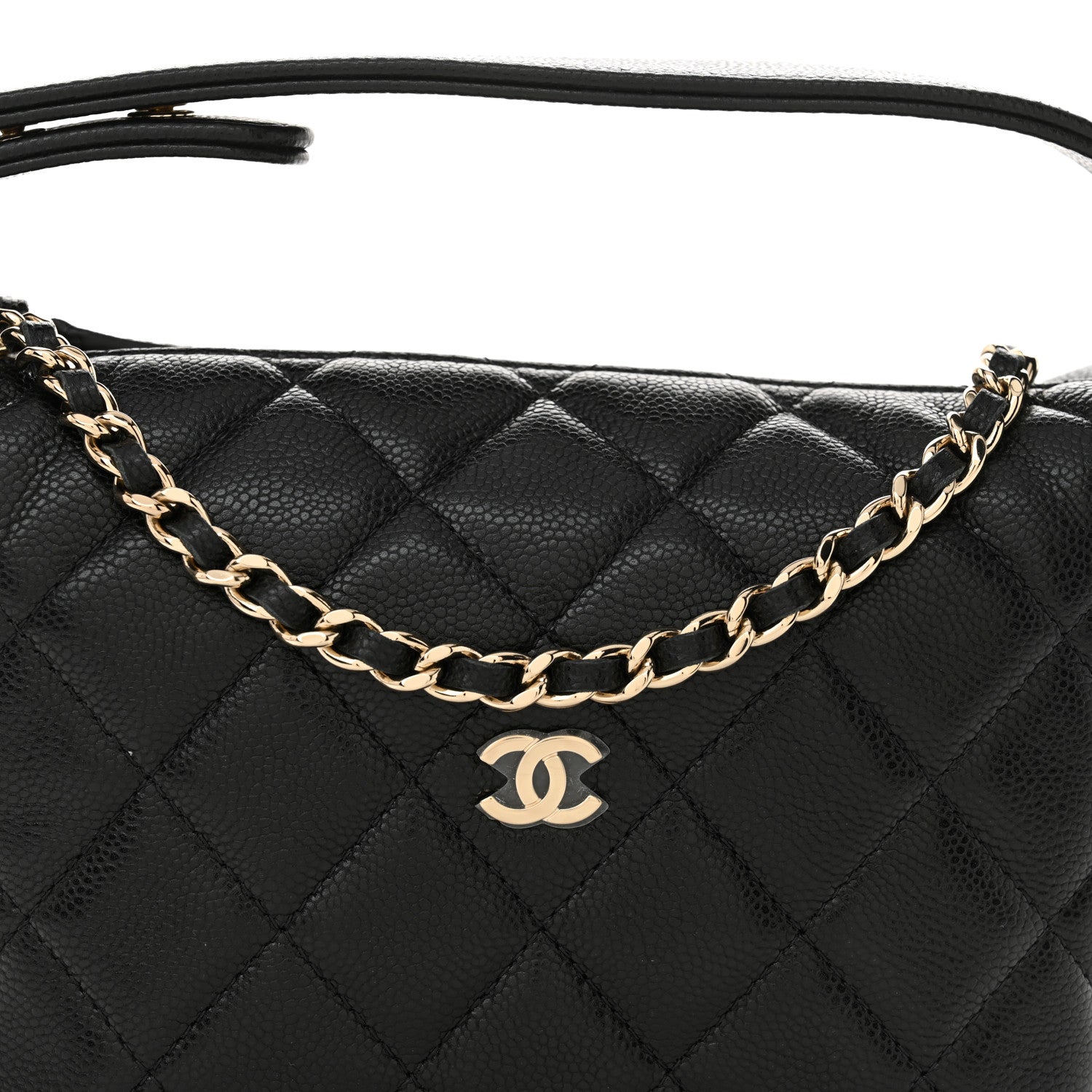 Chanel Caviar Quilted Hobo Clutch With Chain Black 8 of 12