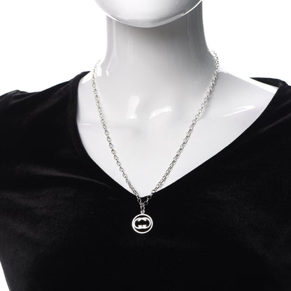 Gucci Sterling Silver Interlocking Circle GG Pendant Necklace 2 of 4