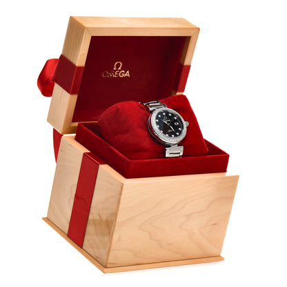 Omega Stainless Steel Diamond Pave Bezel 34mm De-Ville Ladymatic Co-Axial Automatic Watch Black 425.35.34.20.51.001 5 of 5