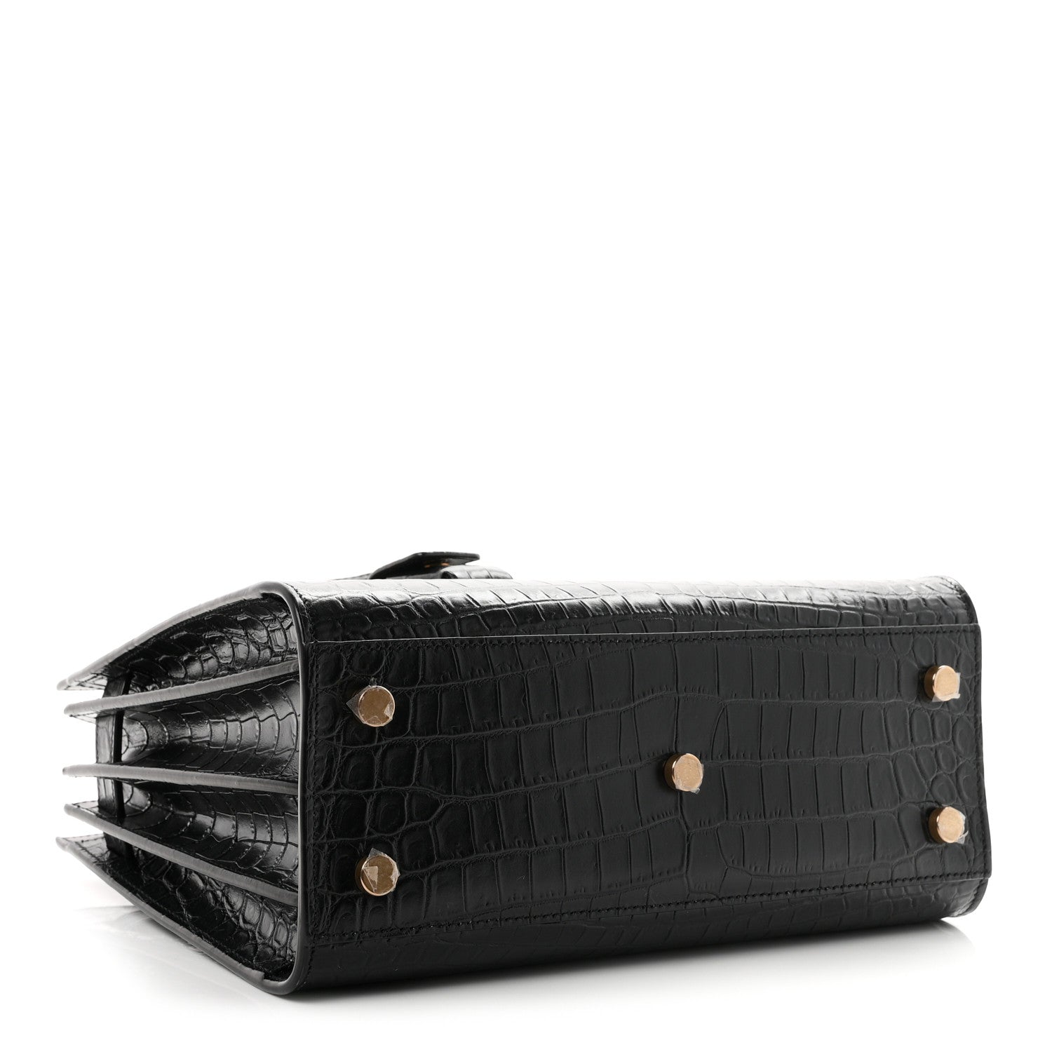 Saint Laurent Calfskin Crocodile Embossed Baby Sac De Jour Black 5 of 10