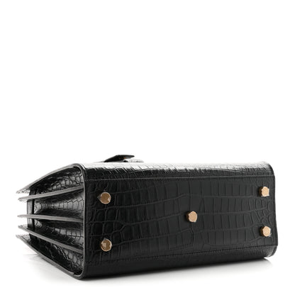 Saint Laurent Calfskin Crocodile Embossed Baby Sac De Jour Black 5 of 10