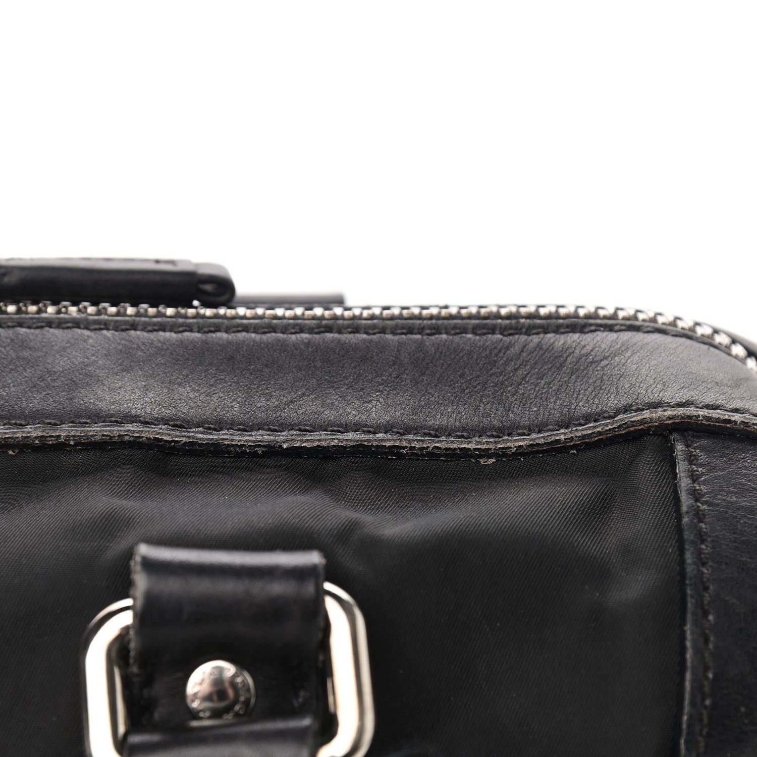 Prada Nylon Calfskin Buckle Shoulder Bag Black 11 of 16