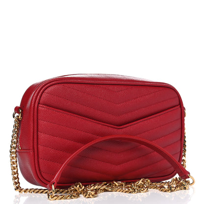 Saint Laurent Grain De Poudre Matelasse Monogram Mini Lou Camera Bag Eros Red 2 of 4