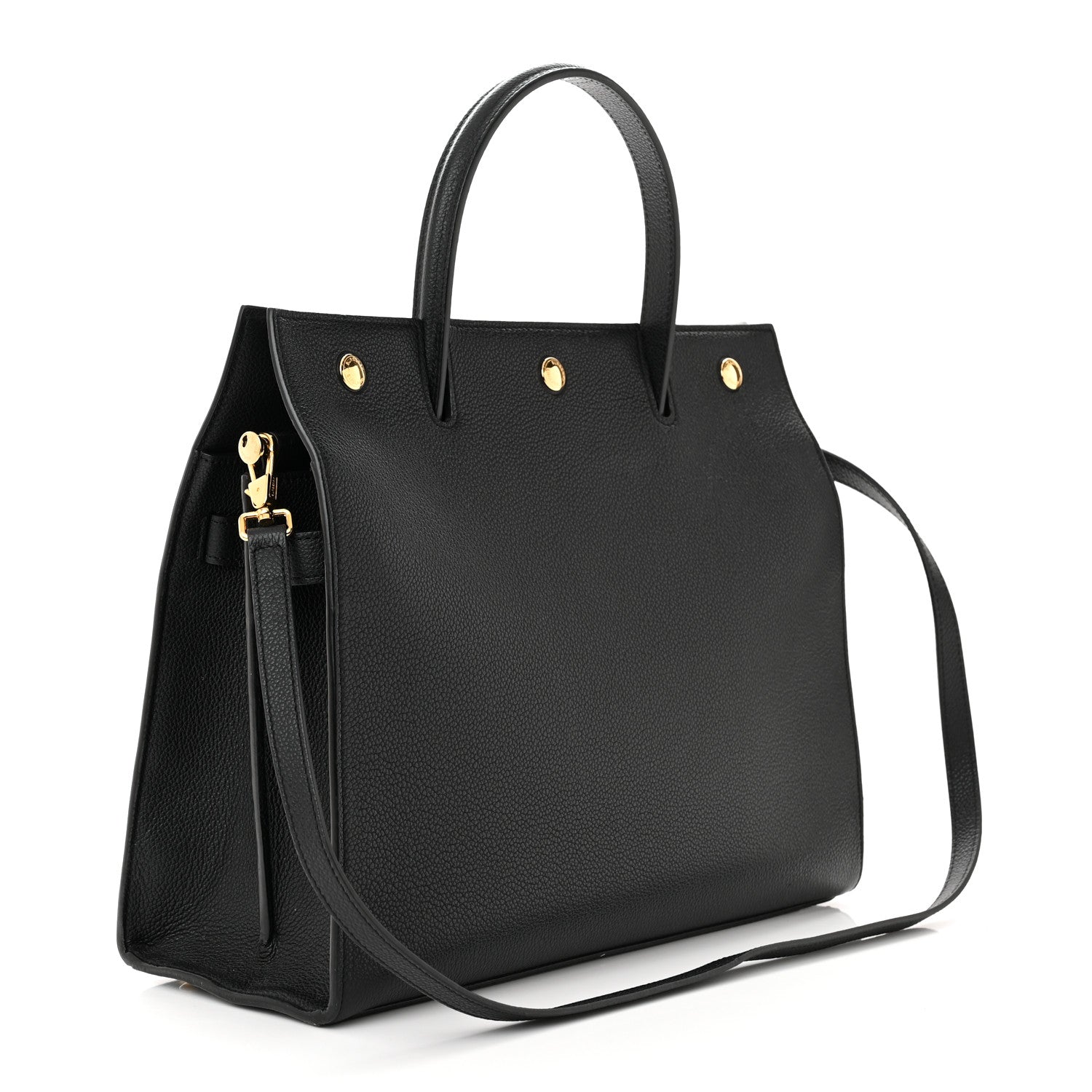 Burberry Grainy Calfskin Medium Title Bag Black 3 of 13