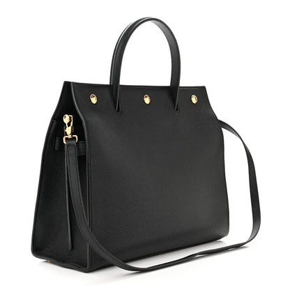 Burberry Grainy Calfskin Medium Title Bag Black 3 of 13