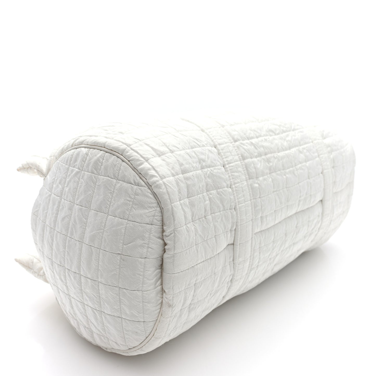 Nylon Gloria Quilted Travel Bag Milky White