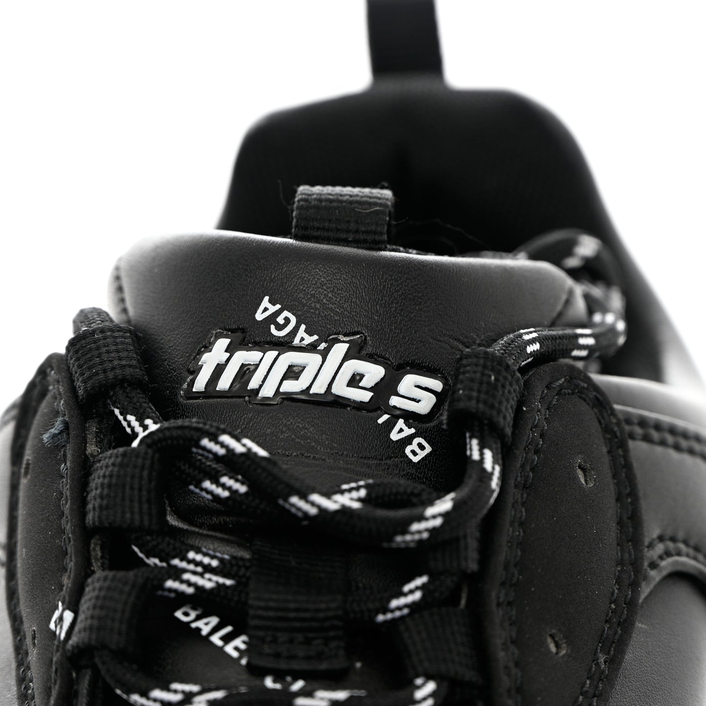 Technical Fabric Allover Logo Mens Triple S Sneakers 45 Black White