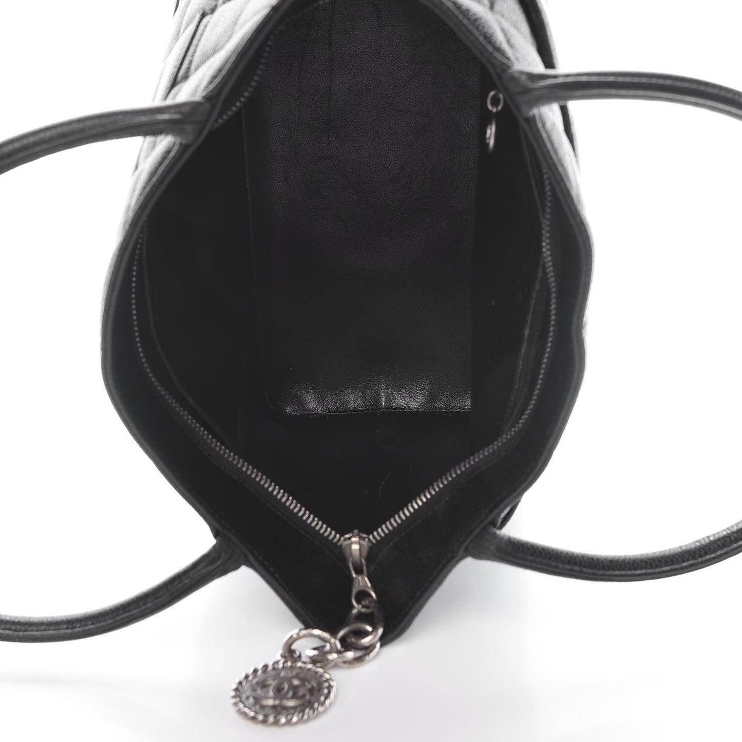 Caviar Quilted Medallion Tote Black