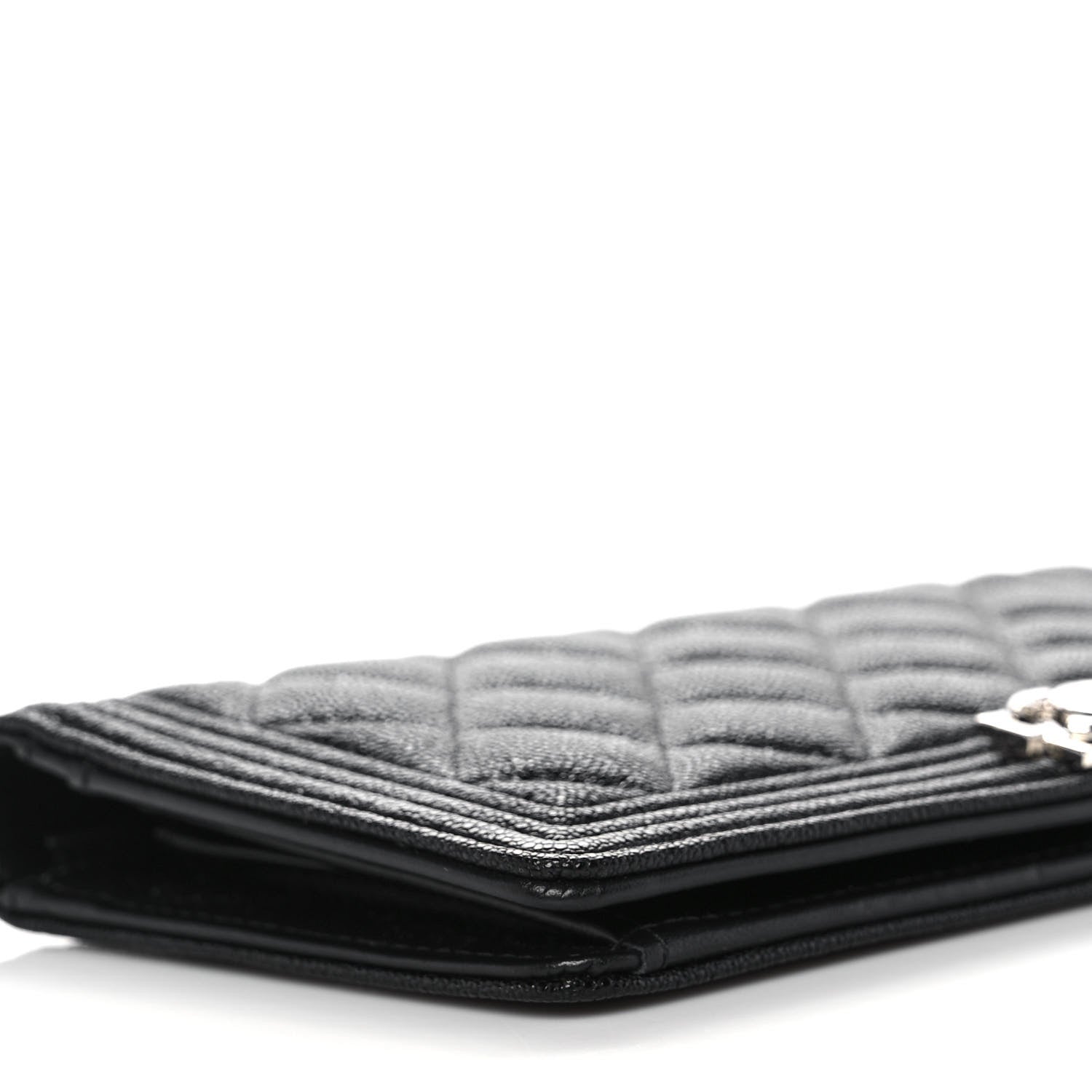 Chanel Caviar Quilted Boy Yen Wallet Black 5 of 13
