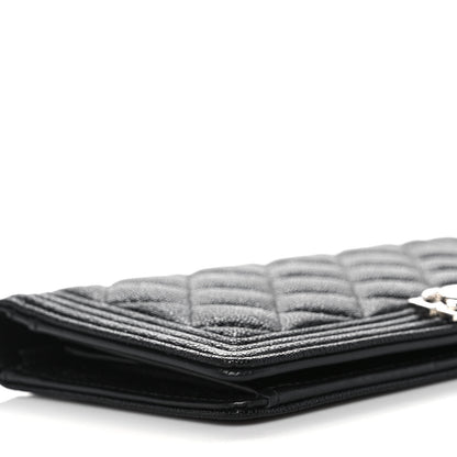 Chanel Caviar Quilted Boy Yen Wallet Black 5 of 13