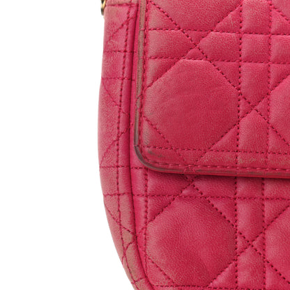 Christian Dior Lambskin Cannage Miss Dior Promenade Pouch Fuchsia 14 of 16