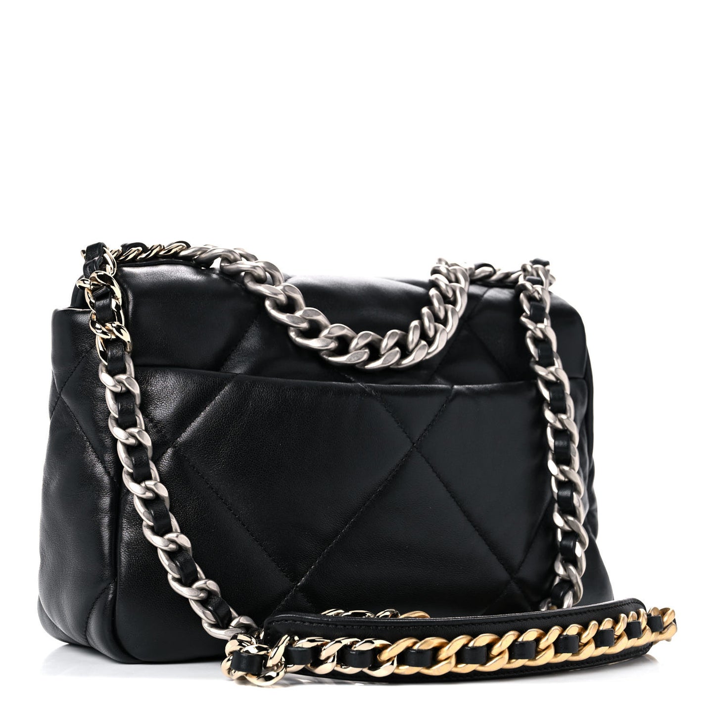 Lambskin Quilted Medium Chanel 19 Flap Black