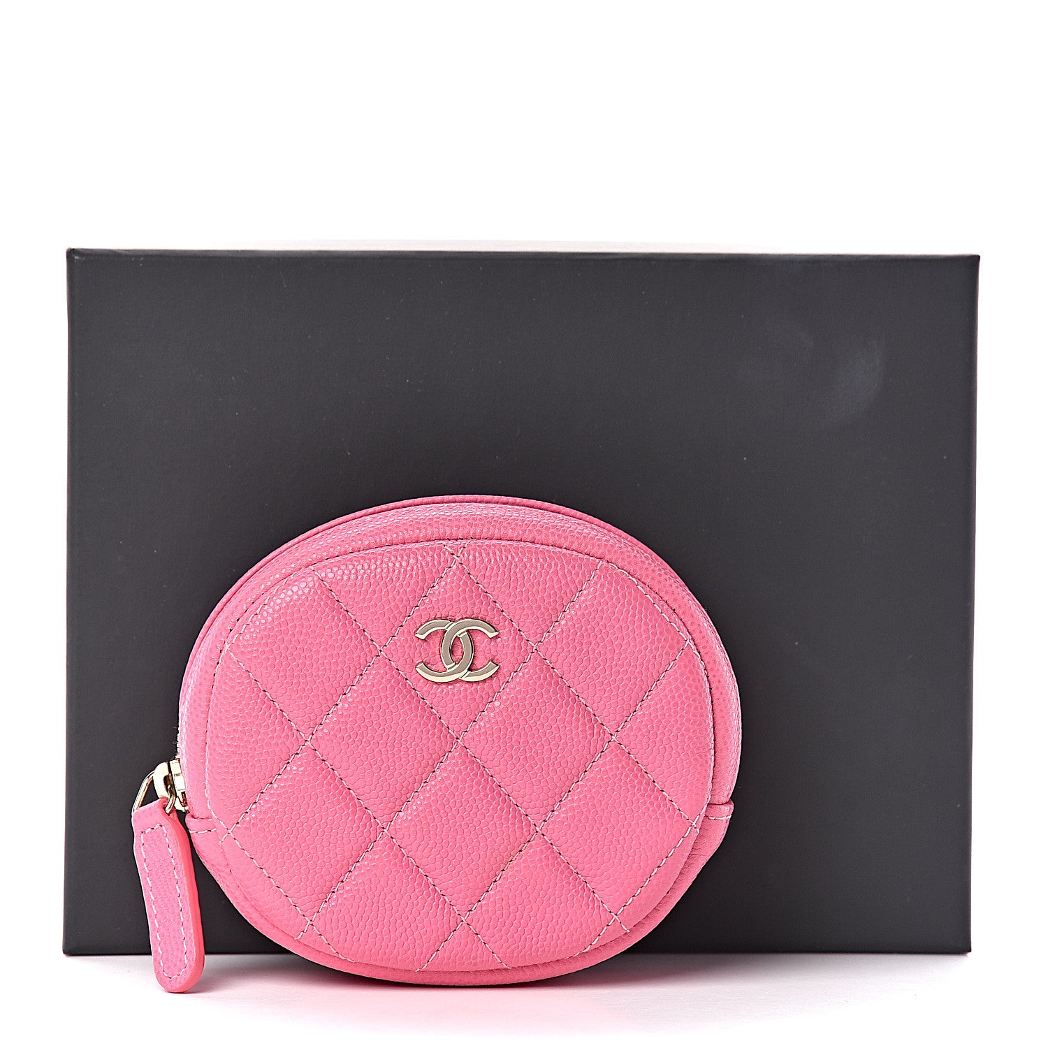 Chanel Caviar Quilted Zip Around Classic Coin Purse Pink 8 of 8