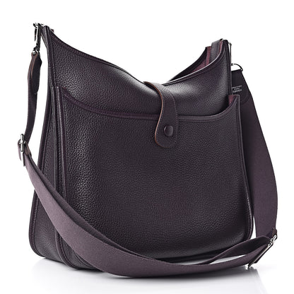 Hermes Taurillon Clemence Evelyne III GM Raisin 3 of 10