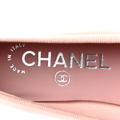 Chanel Lambskin Cap Toe CC Ballerina Flats 37.5 Light Pink Dark Pink 7 of 8