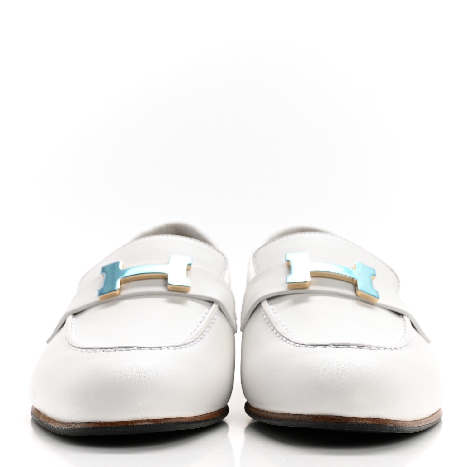 Hermes Calfskin Womens Paris Loafers 37 White 2 of 9