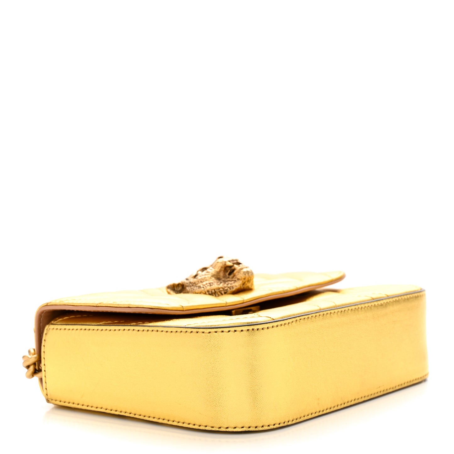 Metallic Nappa Matelasse Broadway Shoulder Bag Gold
