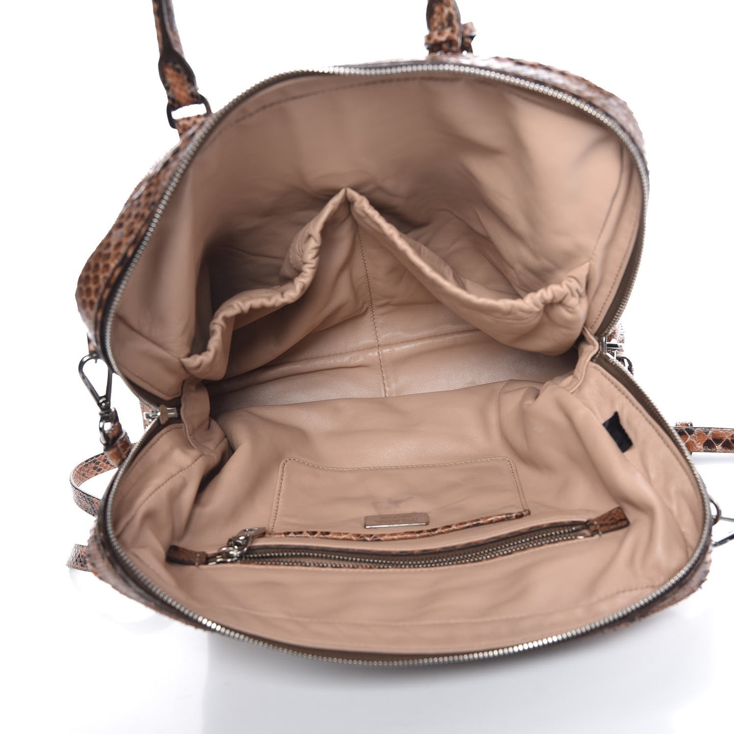 Shiny Python Bauletto Tote Brandy
